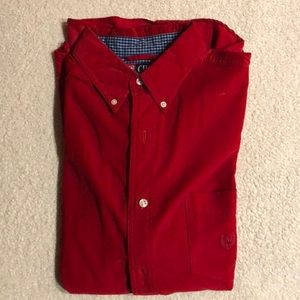 Chaps - Red corduroy long sleeve button up shirt